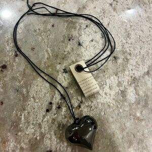 Black Heart Pendant Wrap Choker Necklace NWT
